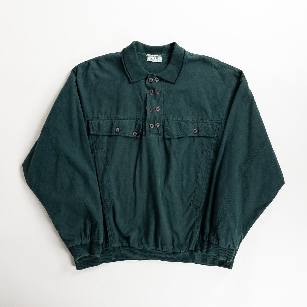 1990s "LUZ" Dark Green Cotton Anorak Pullover Jacket
