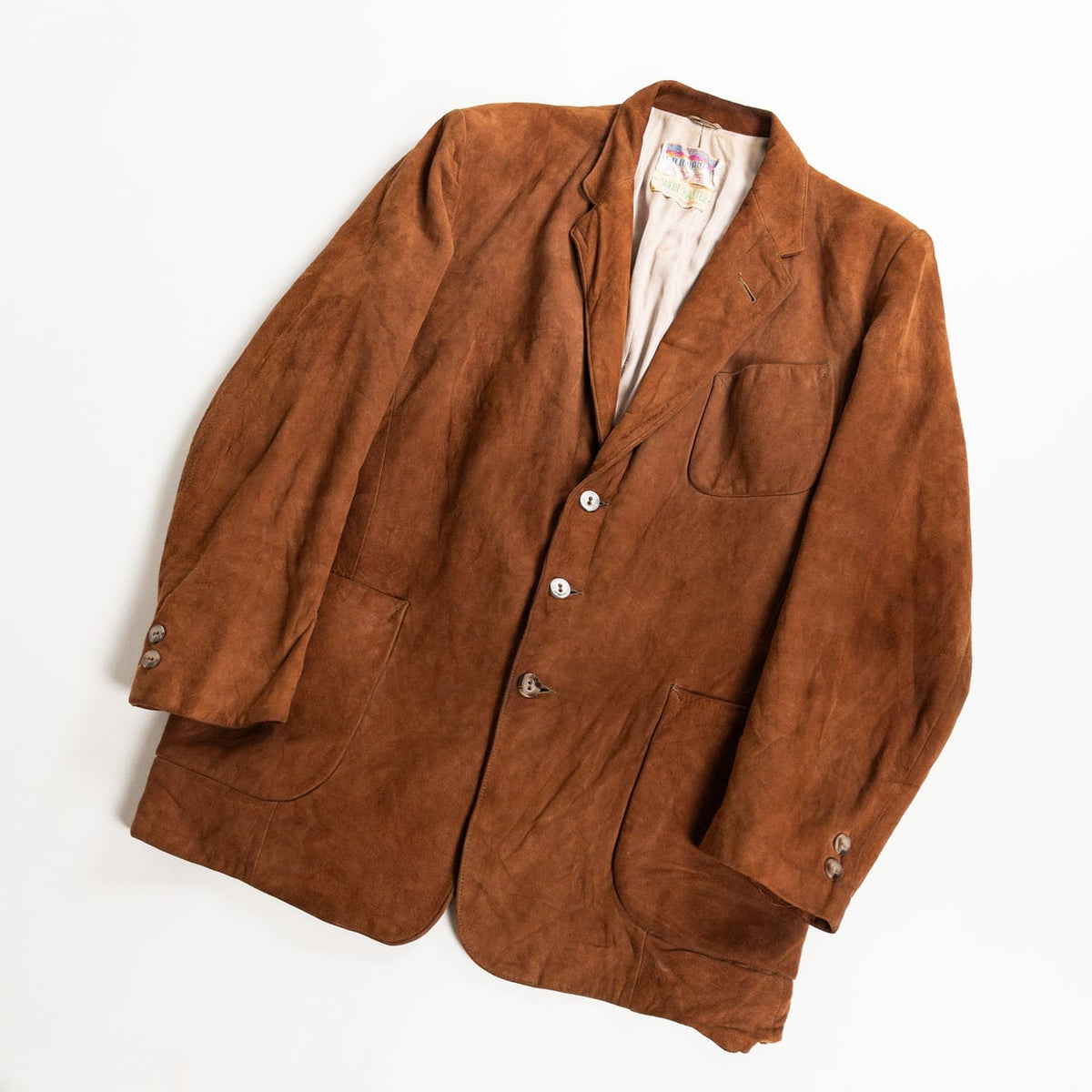 1980-90s Brown Suede Tailored Jacket