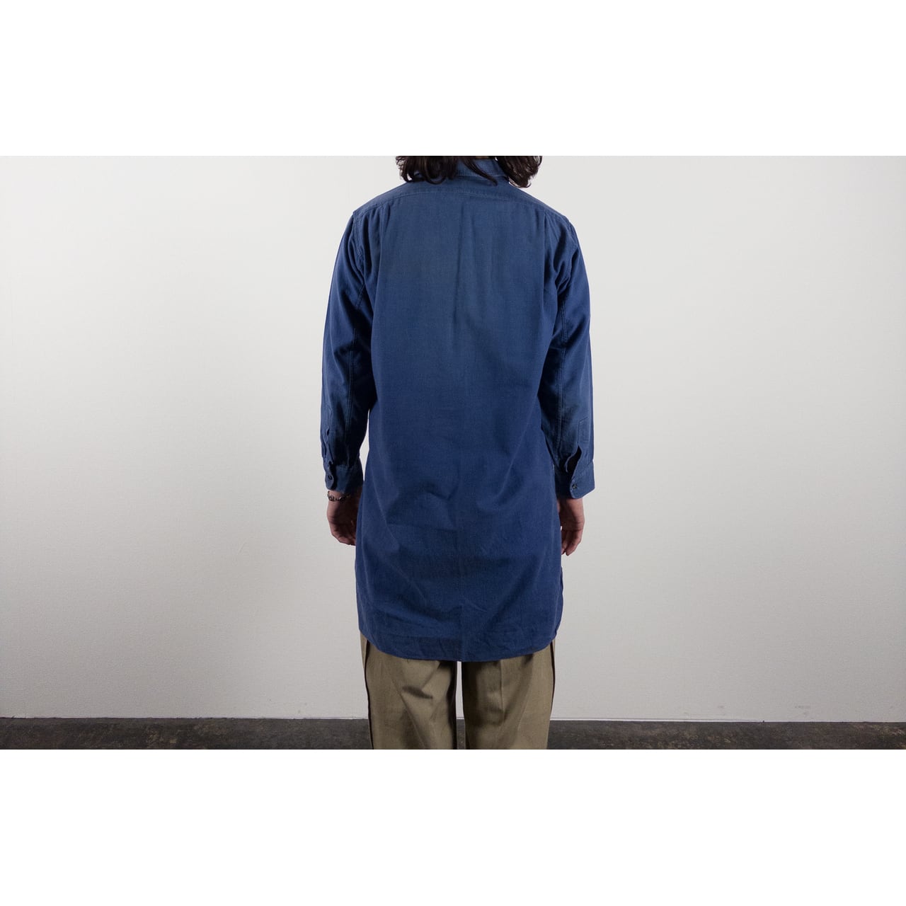1940-50s "French Vintage" Blue Cotton Twill Work Shirt