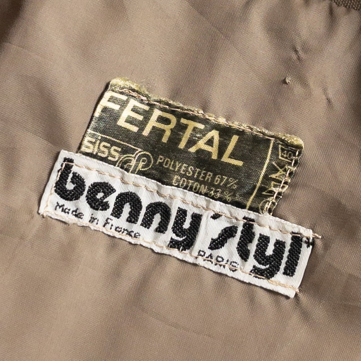 1960s "French Vintage" Beige Cotton Full Zip Work Jacket