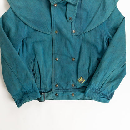 1990s "Made in Italy" Turquoise Blue Double Breasted Hunting Jacket