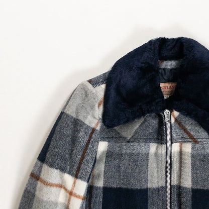 1970s "Italian Vintage" Navy Wool Check Sport Jacket, Dead Stock