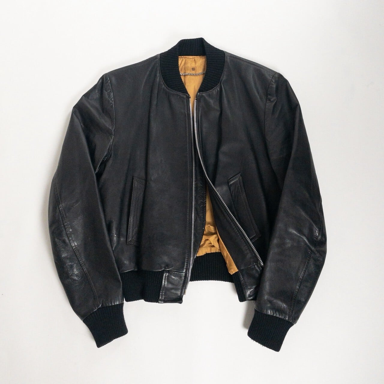 1970s-80s "French Vintage" Light Black Leather Jacket