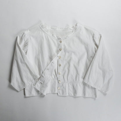 Early 1900s French Antique White Cotton Shirt
