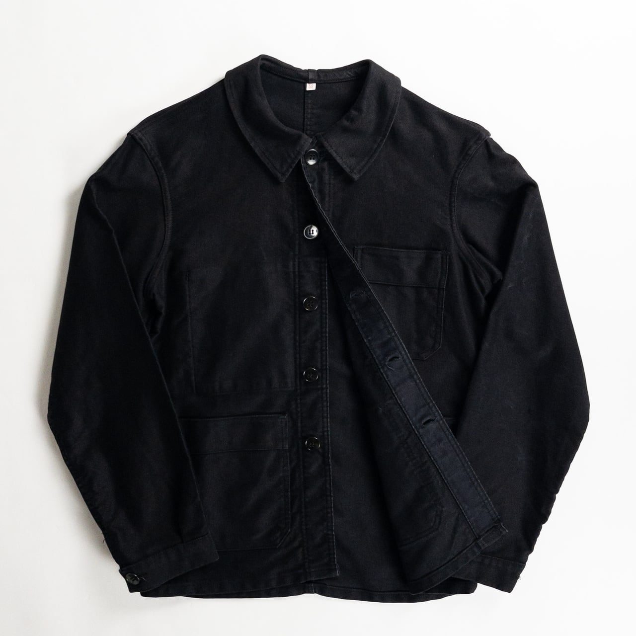 1960s "Adolphe Lafont" Black Moleskin Work Jacket