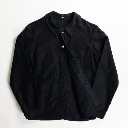1960s "Adolphe Lafont" Black Moleskin Work Jacket