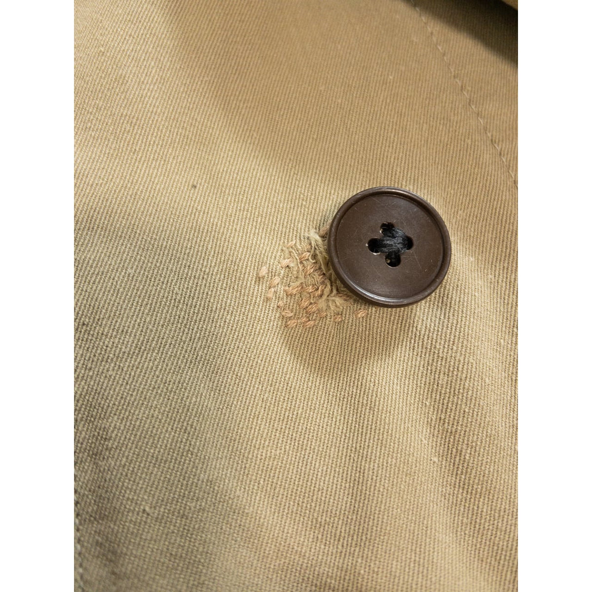 1940s-50s "French Vintage" "EGF" Beige Cotton Double Breasted Work Jacket