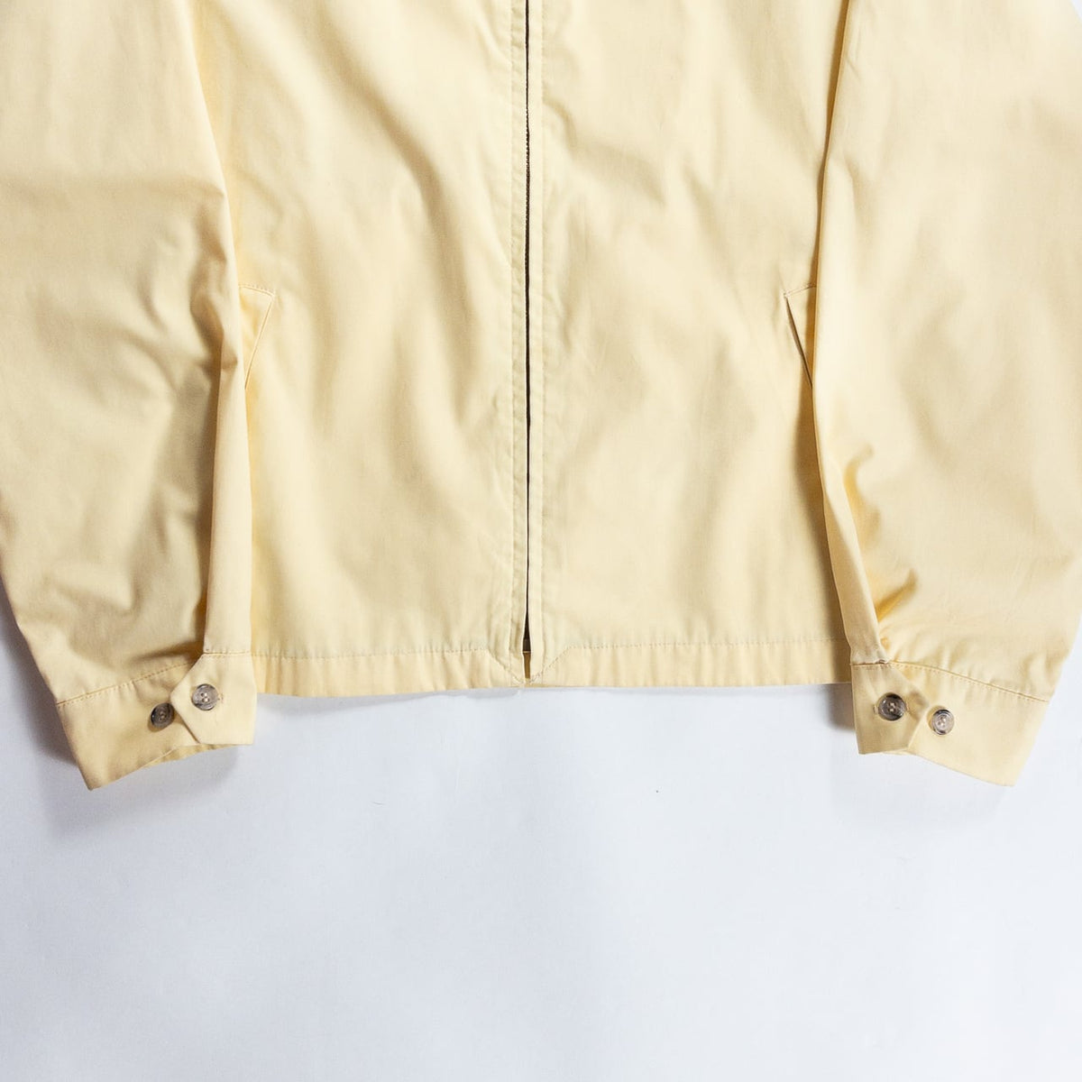 1990s "London Fog" Light Yellow Cotton Zip-Up Blouson Jacket