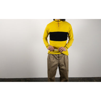 1970-80s "Au Tour de France" Yellow × Black Cyclist Knit Shirt