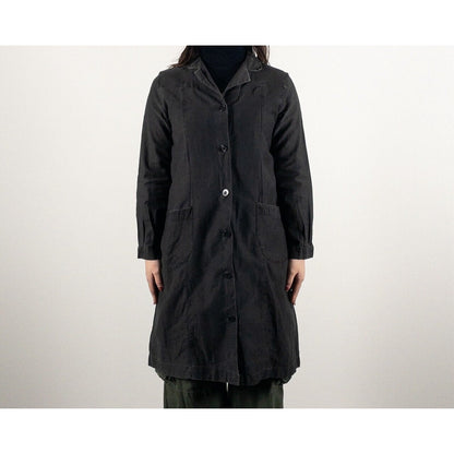1940-50s "French Vintage" Light Black Moleskin Atelier Work Coat for Ladies