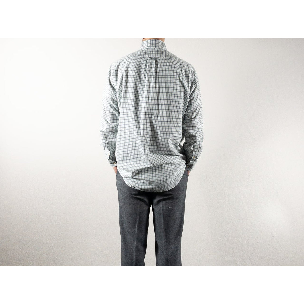 1970-80s "Fasonnable" Green × Blue Check Button Down L/S Shirt