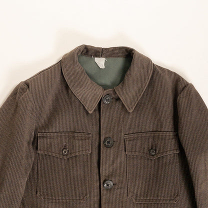 1950s "French Vintage" Brown Cotton Pique Hunting Jacket