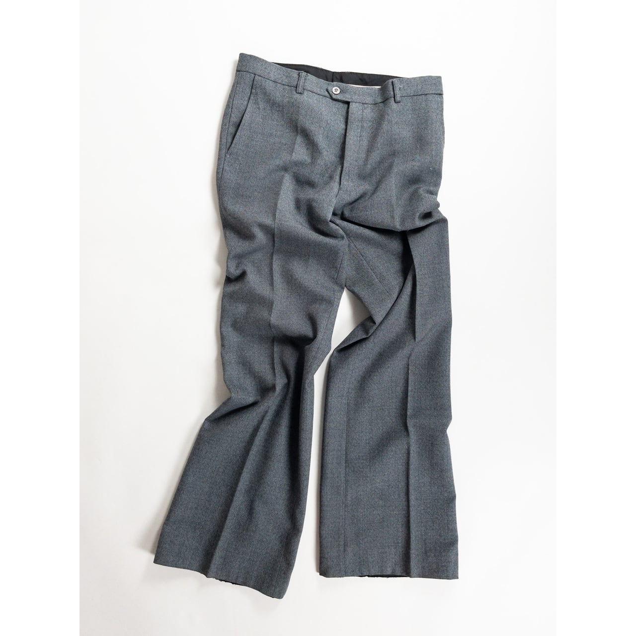 1970s "Euro Vintage" Gray Sharkskin Flare Trousers