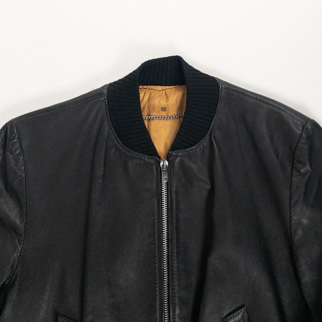 1970s-80s "French Vintage" Light Black Leather Jacket