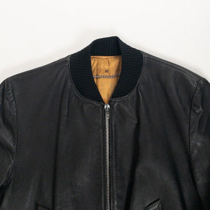 1970s-80s "French Vintage" Light Black Leather Jacket