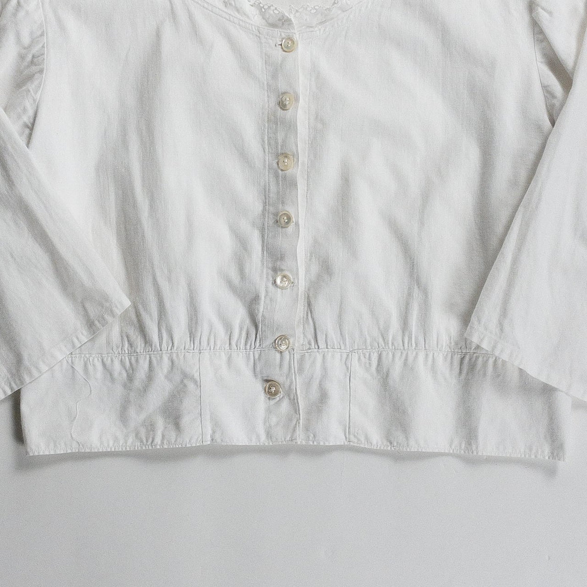 Early 1900s French Antique White Cotton Shirt