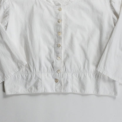 Early 1900s French Antique White Cotton Shirt