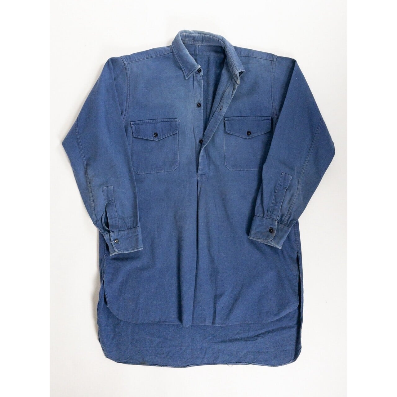 1940-50s "French Vintage" Blue Cotton Twill Work Shirt