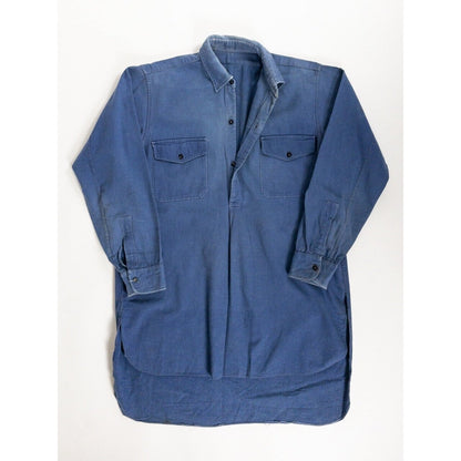 1940-50s "French Vintage" Blue Cotton Twill Work Shirt