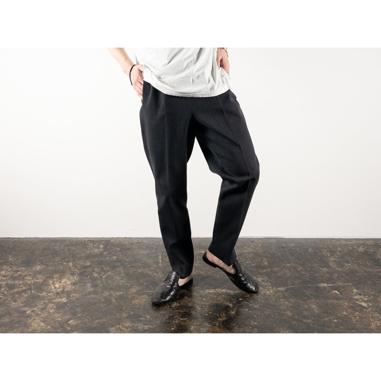 1960s "French Vintage" Gray Stripe Cotton Pique Ski Trousers