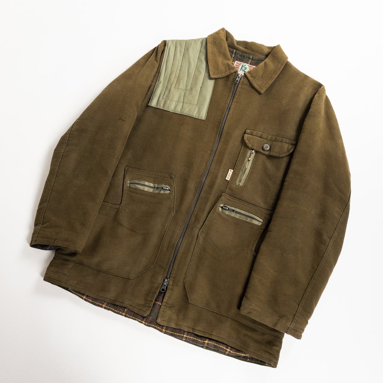 1970-80s "Italian Vintage" Khaki Cotton Hunting Jacket