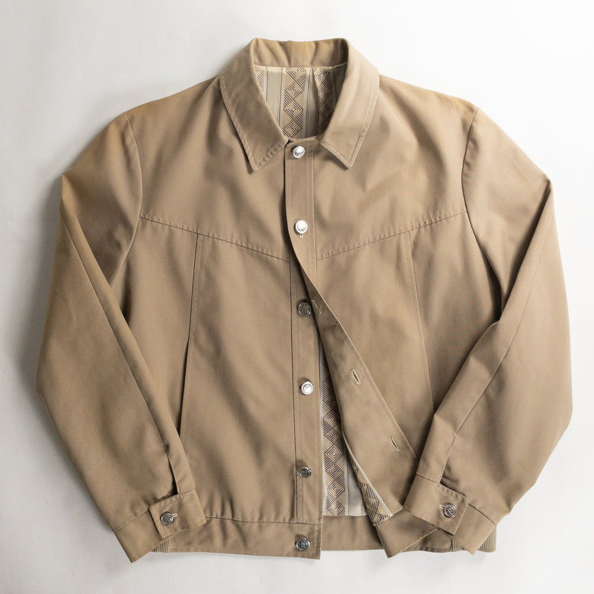 1980s "PIGEN VOYAGEUR" Beige Cotton Poly Sport Jacket