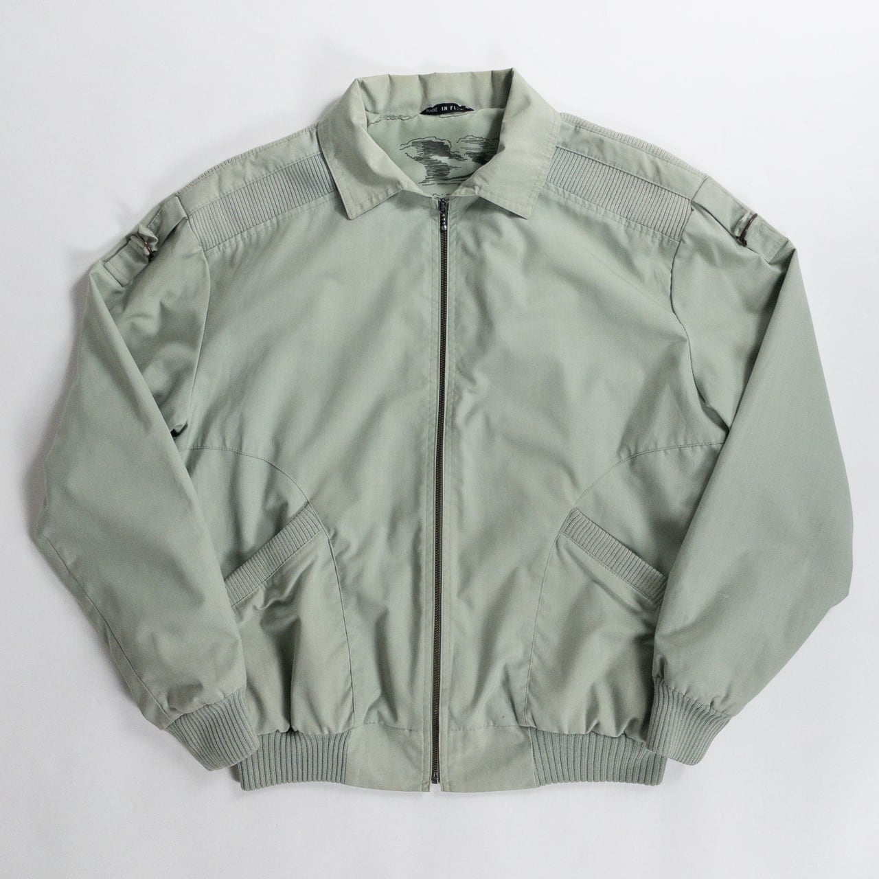 1990s "Made in Finland" Light Green Zip-Up Blouson