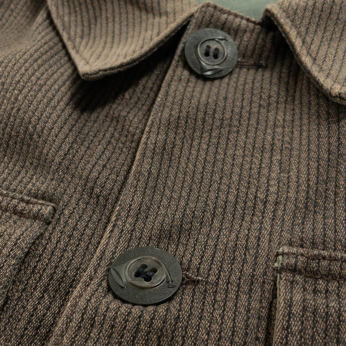 1950s "French Vintage" Brown Cotton Pique Hunting Jacket