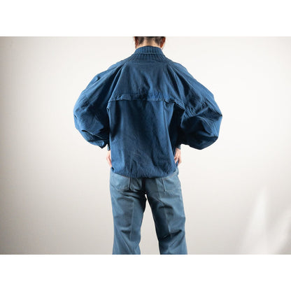 1980s "Euro Vintage" Blue Cotton Pullover Jacket