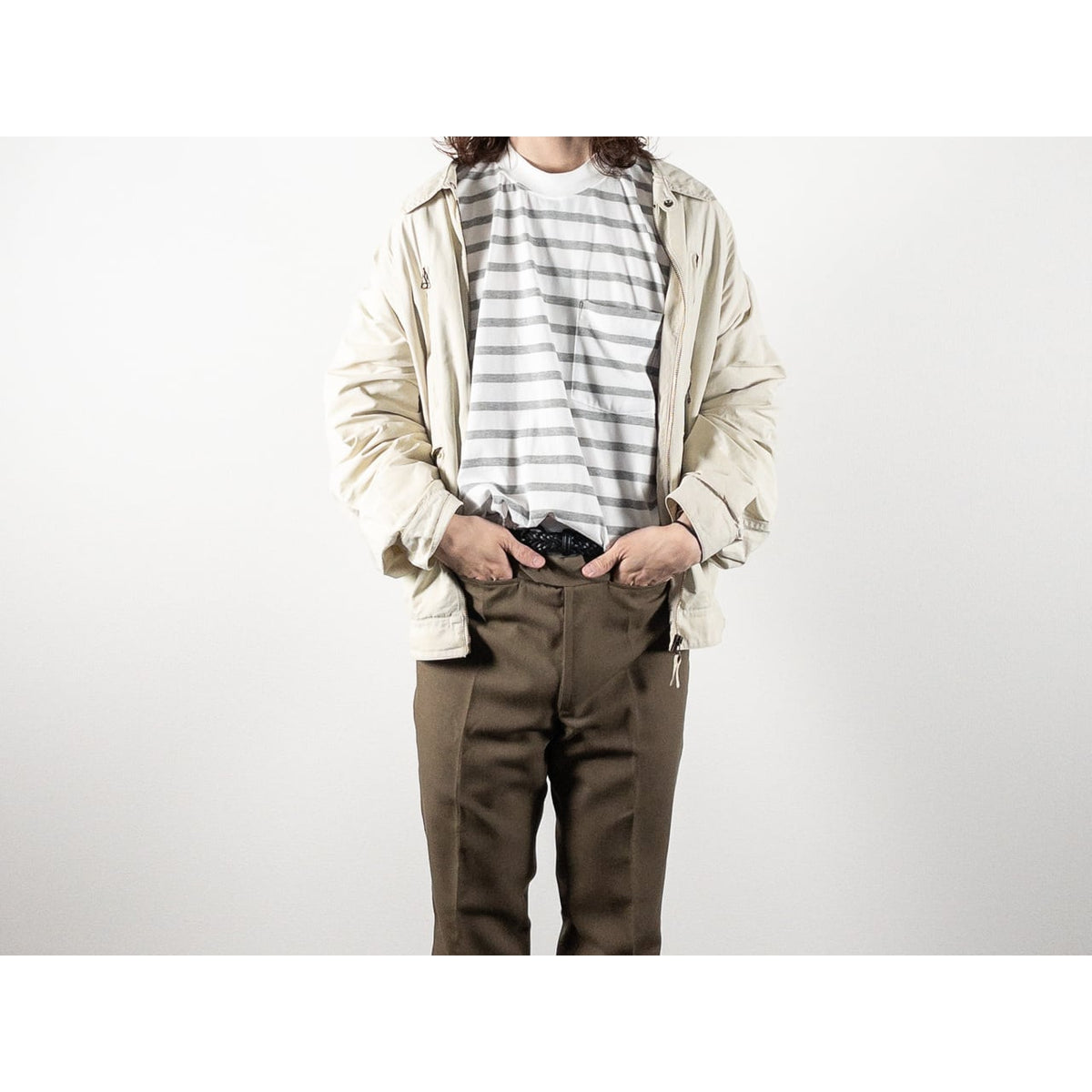 1990s "Made in Italy" Off White Cotton Sport Jacket