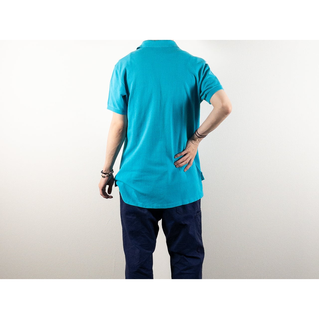 1980-90s "IZOD LACOSTE" Sky Blue Cotton S/S Polo Shirt, Size L