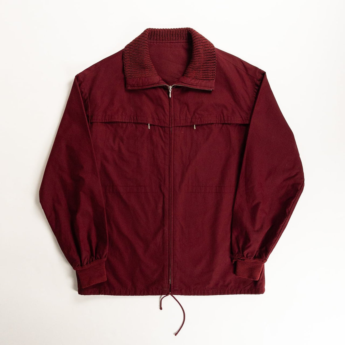 1960-70s "German Vintage" Wine Red Full Zipper Sport Jacket