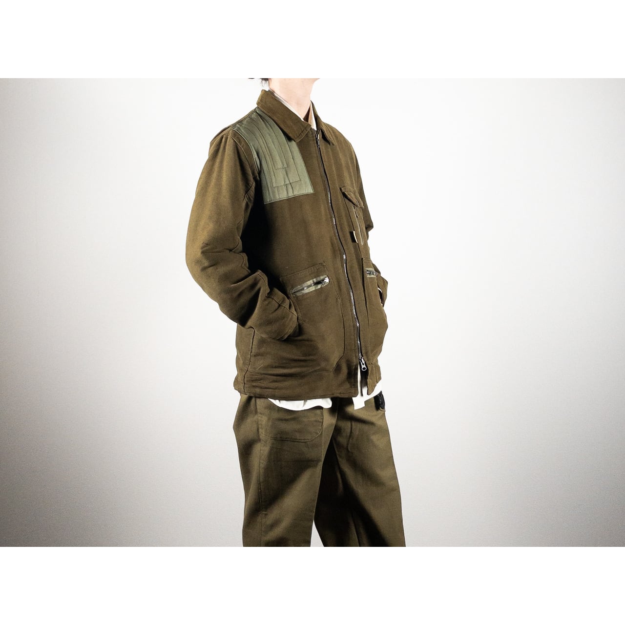 1970-80s "Italian Vintage" Khaki Cotton Hunting Jacket