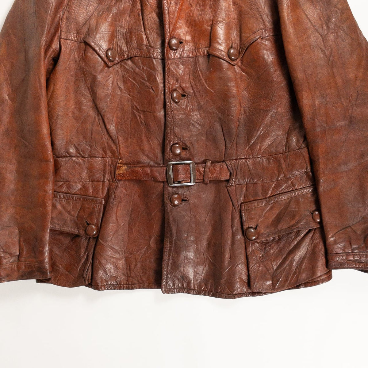 1930-40s "Hagglunds" Swedish Goatskin Red Brown Sport Work Jacket