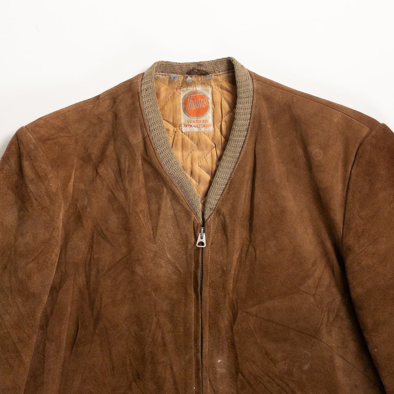 1950s "Swedish Vintage" Brown Goatskin Suede Sport Jacket