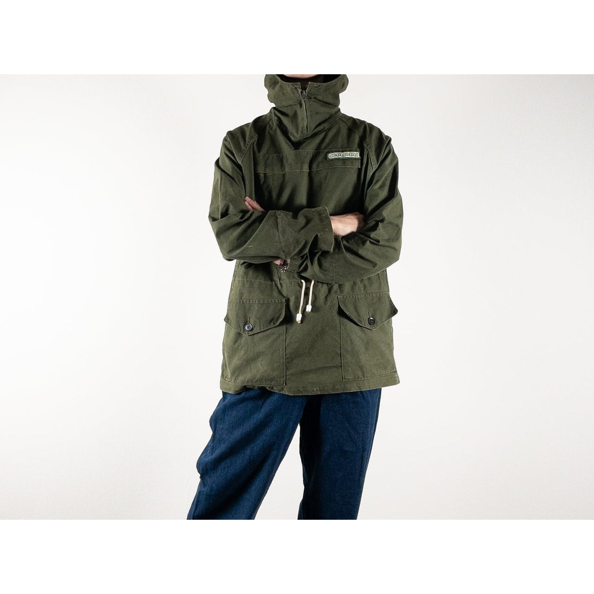 1950s "Euro Vintage" Olive Cotton Pullover Anorak Parka