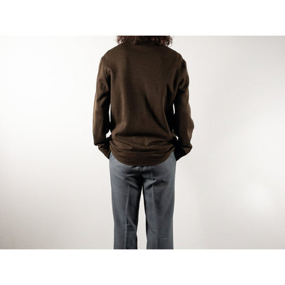 1980s-90s "French Vintage" Brown Acrylic Full Open Knit Jacket