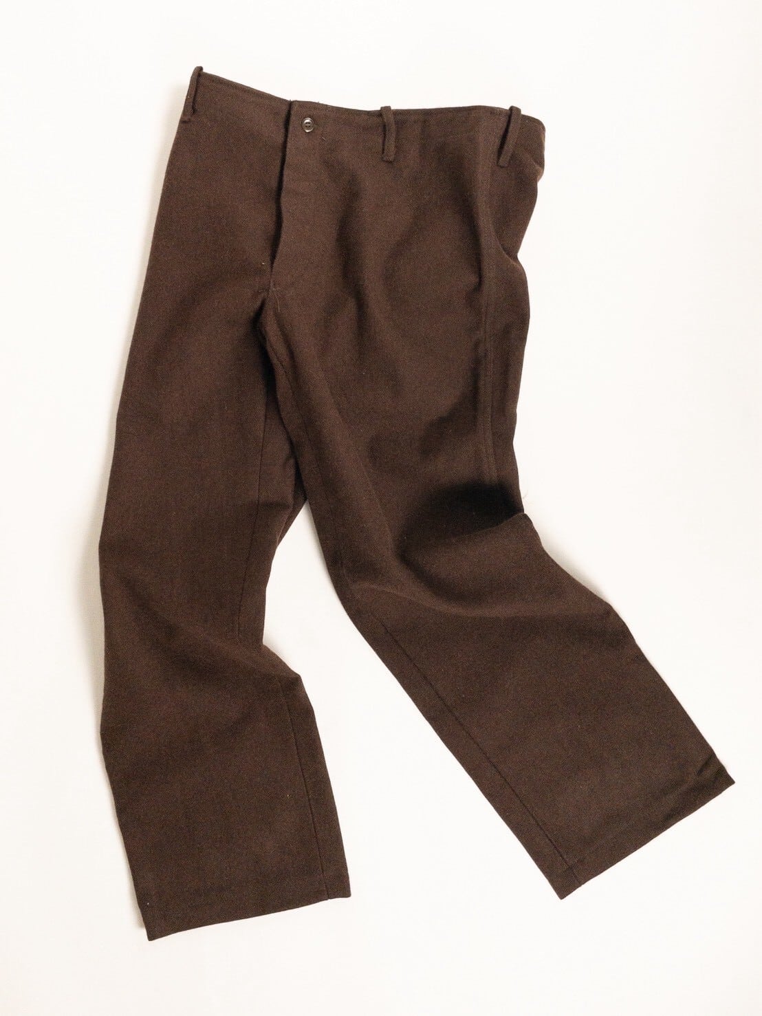 1960-70s Italian Army Brown Wool Hospital Trousers, Dead Stock