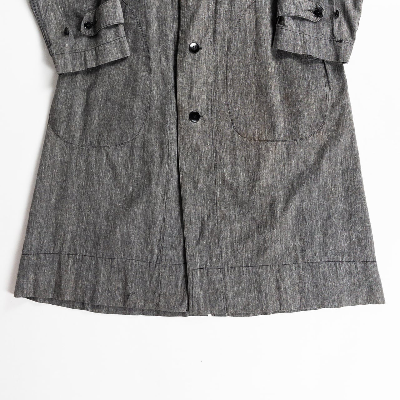 1940s "Euro Vintage" Light Black Chambray Atelier Work Coat