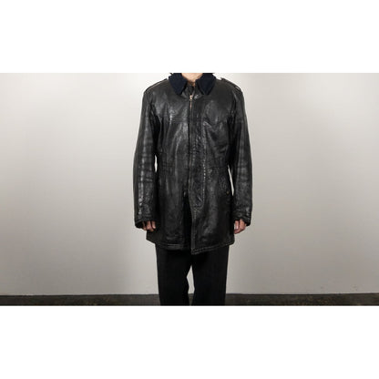 1940-50s "Swedish Millitary" Black Goatskin Leather Jacket