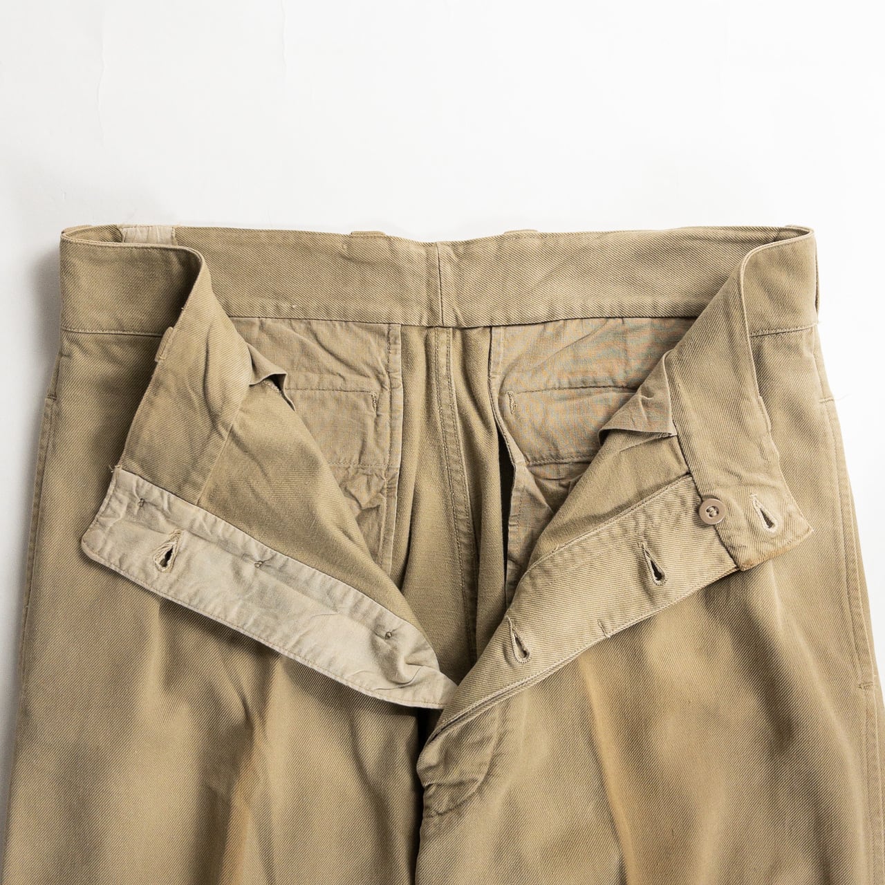 1950s "French Army" M52 Khaki Cotton Twill Chino Trousers
