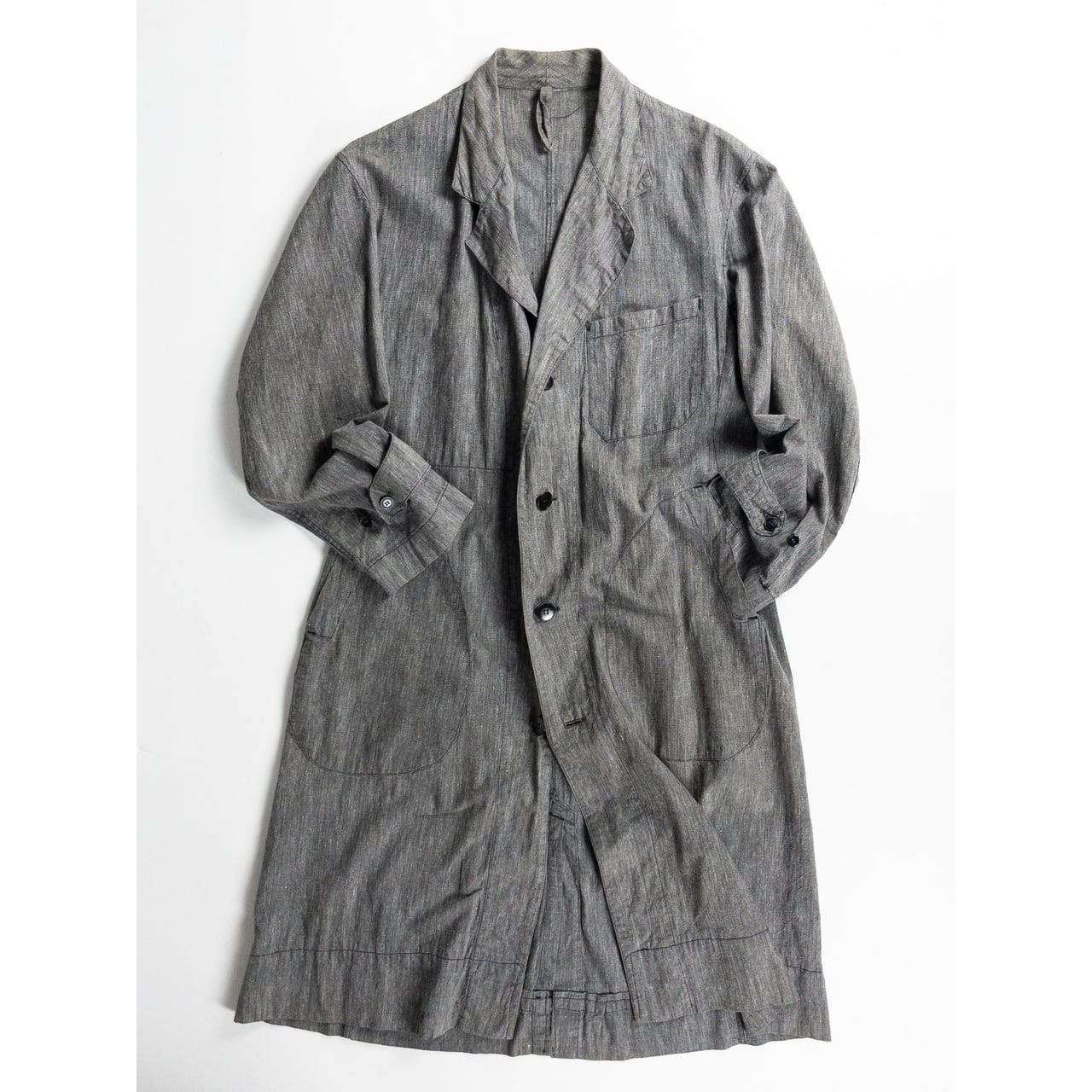 1940s "Euro Vintage" Light Black Chambray Atelier Work Coat