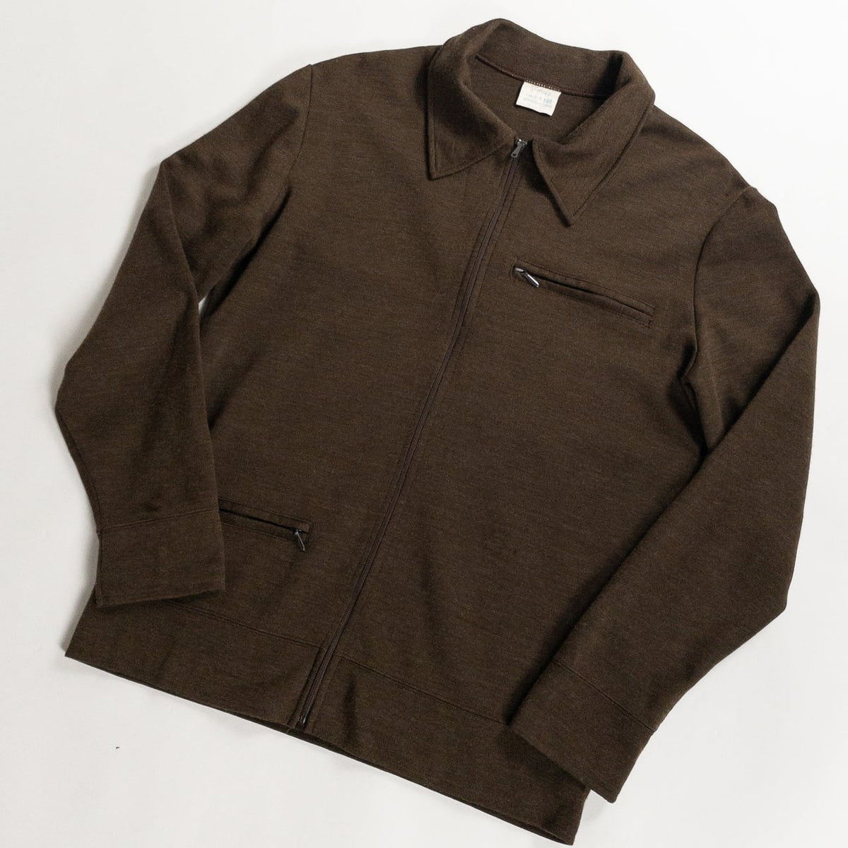 1980s-90s "French Vintage" Brown Acrylic Full Open Knit Jacket