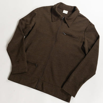 1980s-90s "French Vintage" Brown Acrylic Full Open Knit Jacket
