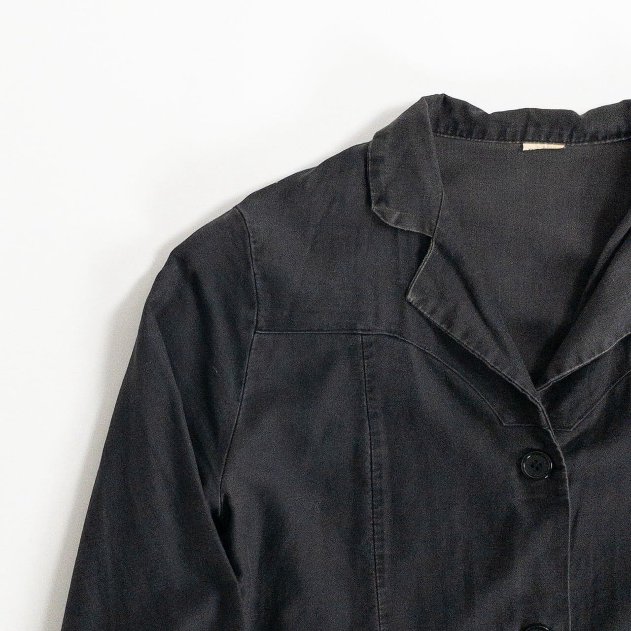 1940-50s "French Vintage" Light Black Moleskin Atelier Work Coat for Ladies