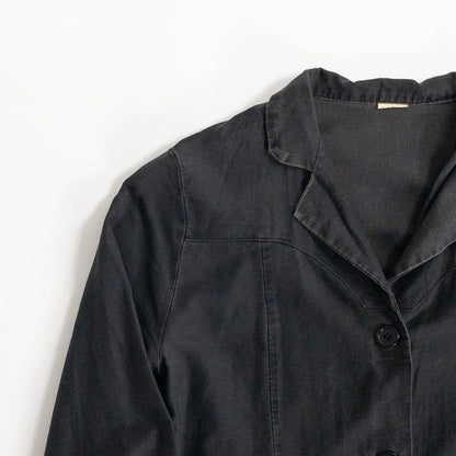1940-50s "French Vintage" Light Black Moleskin Atelier Work Coat for Ladies