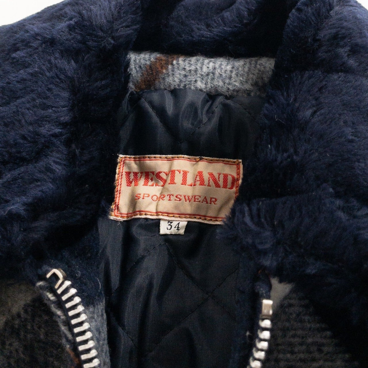 1970s "Italian Vintage" Navy Wool Check Sport Jacket, Dead Stock