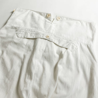 1900s "French Antique" Light Cotton White Work Trousers
