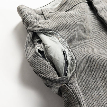 1950-60s "Le Mont St Michel" French Gray Cotton Pique Work Trousers