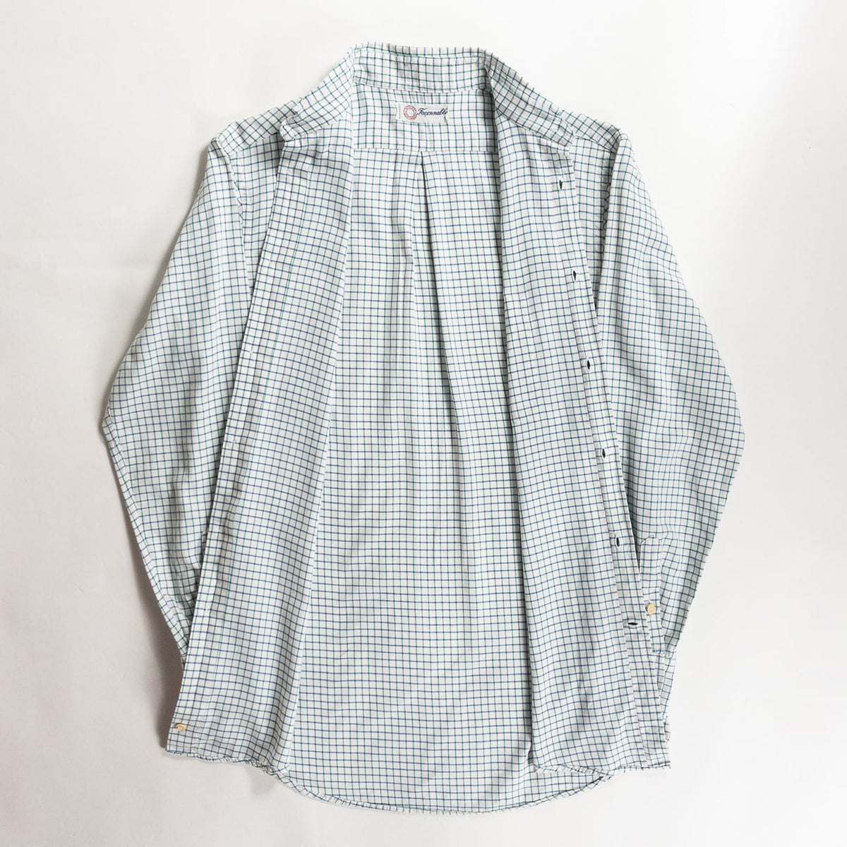 1970-80s "Fasonnable" Green × Blue Check Button Down L/S Shirt
